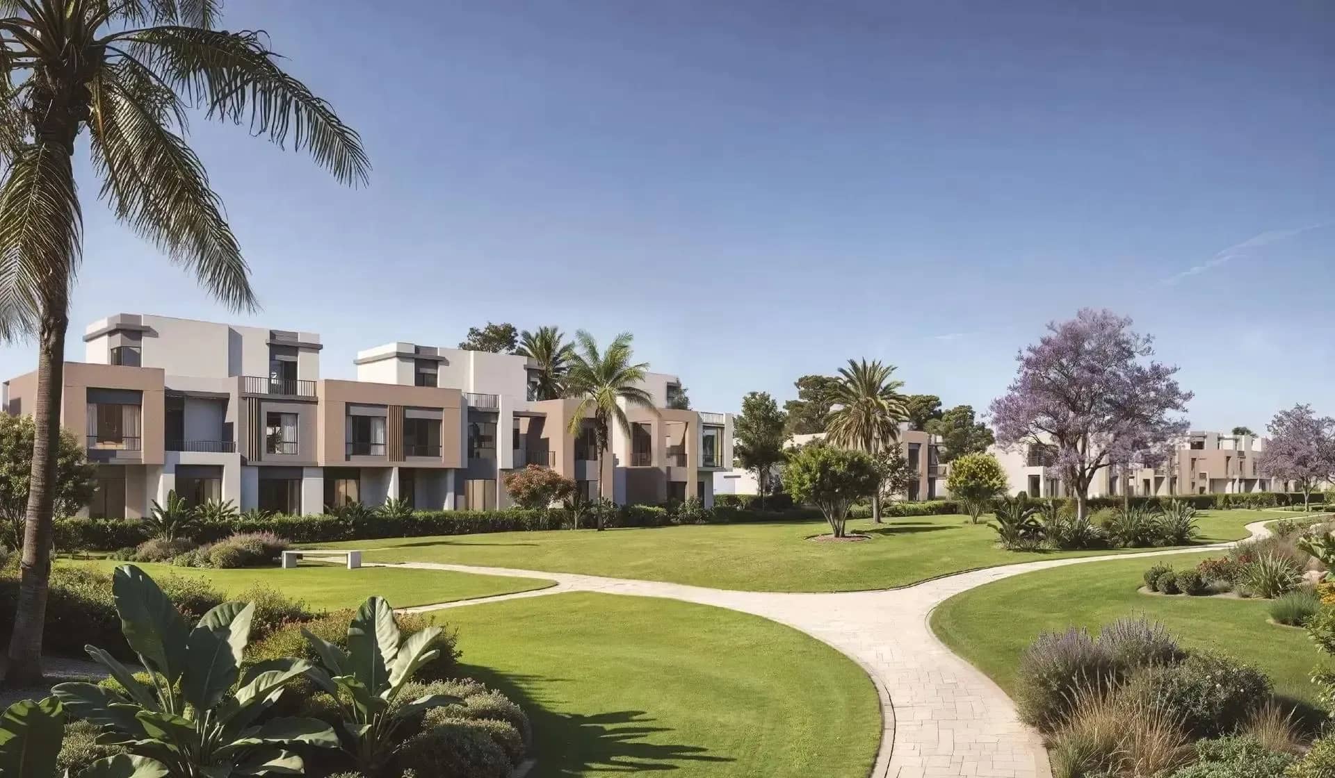 Landscaped garden walkways at SODIC East